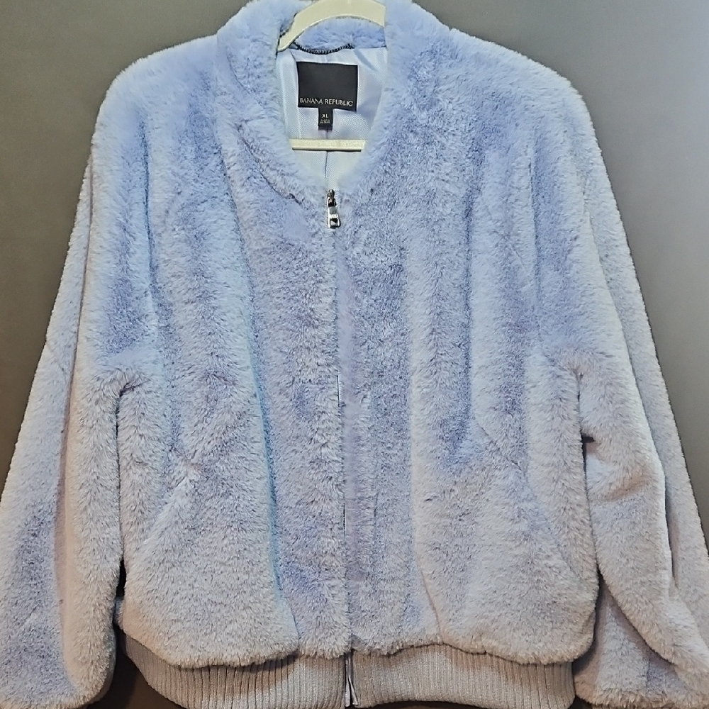 Banana Republic Women's Soft Blue Teddy Jacket